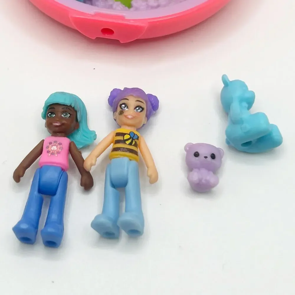 Polly Pocket BEEHIVE Folding Compact Playset 2019 w/ Dolls EUC